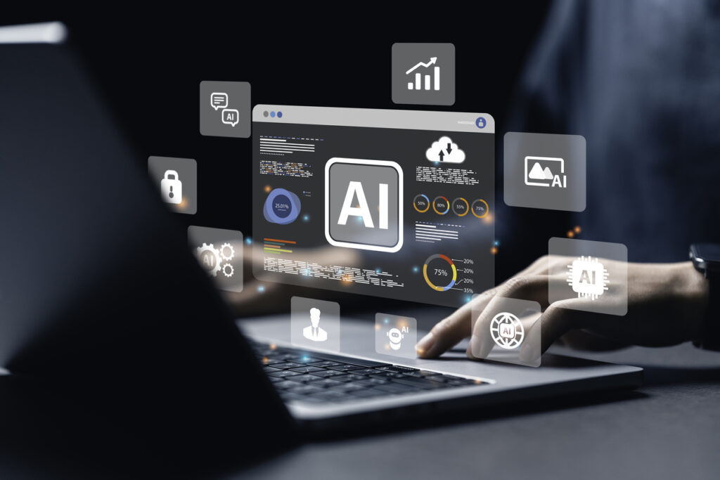 A laptop with AI tools